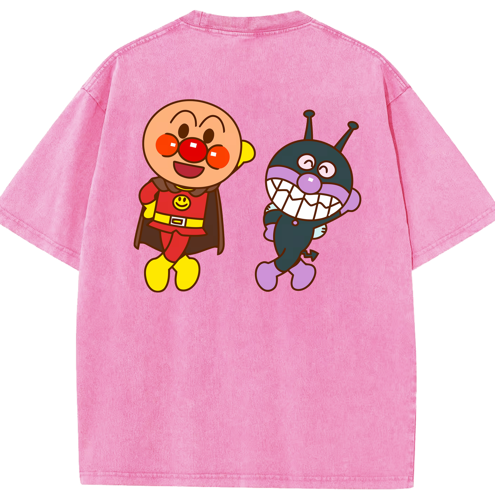（画像用） アンパンマン Anpanman 綿100% ヴィンテージ風 半袖Tシャツ（背面プリント）